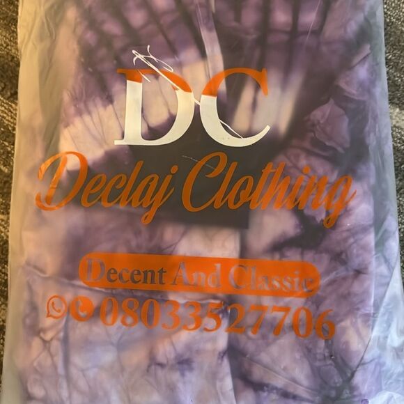 Original design, silky curved V neckline dolman maxi dress/gown. Purple tie dye. - Picture 8 of 9